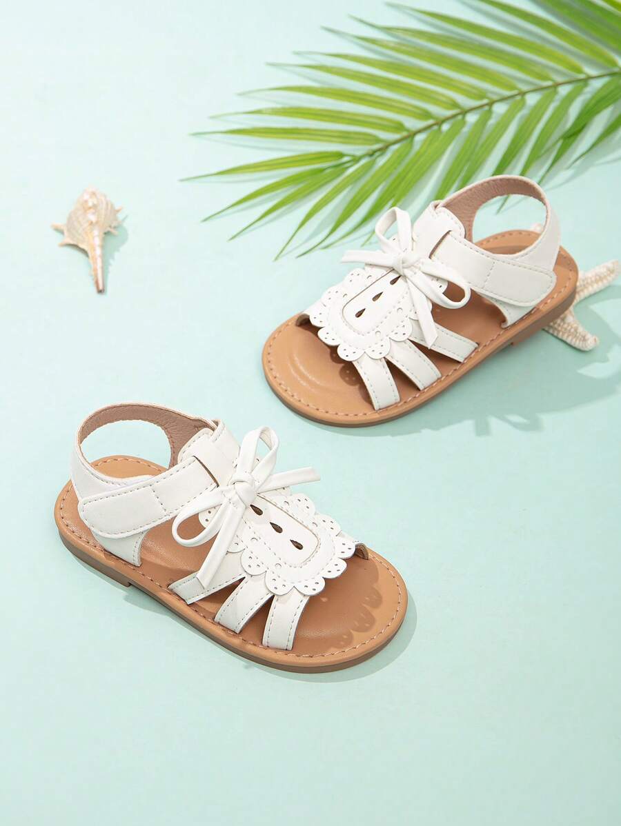 Floral Applique Jelly Sandals For Infant, Baby Girls Summer Shoes