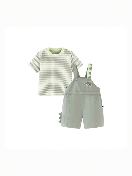 Young Boy Summer New Soft Elastic T-Shirt Shorts Set