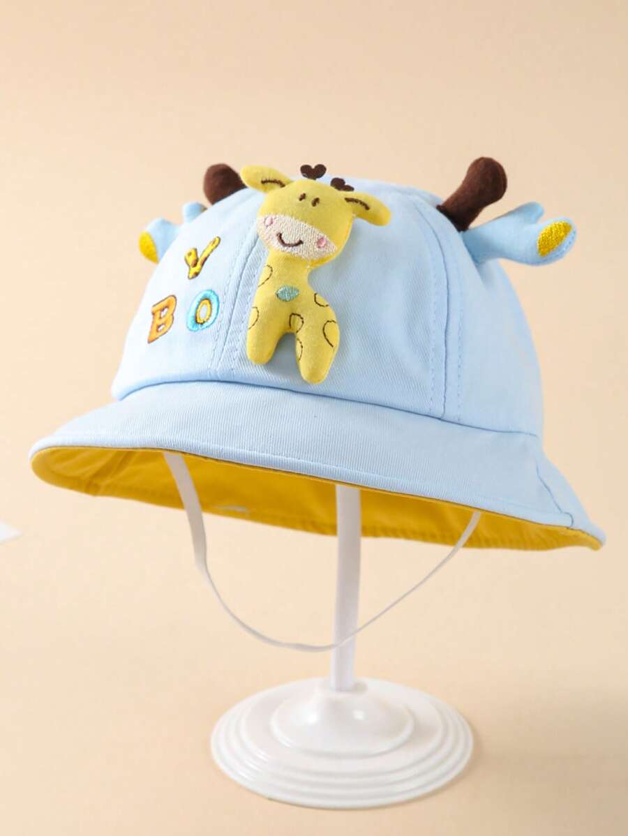 Baby Bucket Hat With Cute Cartoon Deer Design