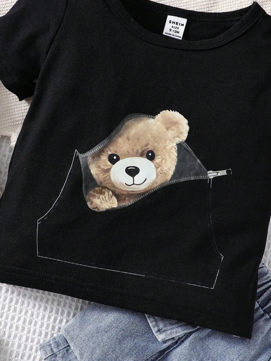 Baby Boy Bear Printed Top