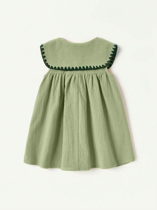 Cozy Pixies Baby Girl Floral Embroidered Sleeveless Dress