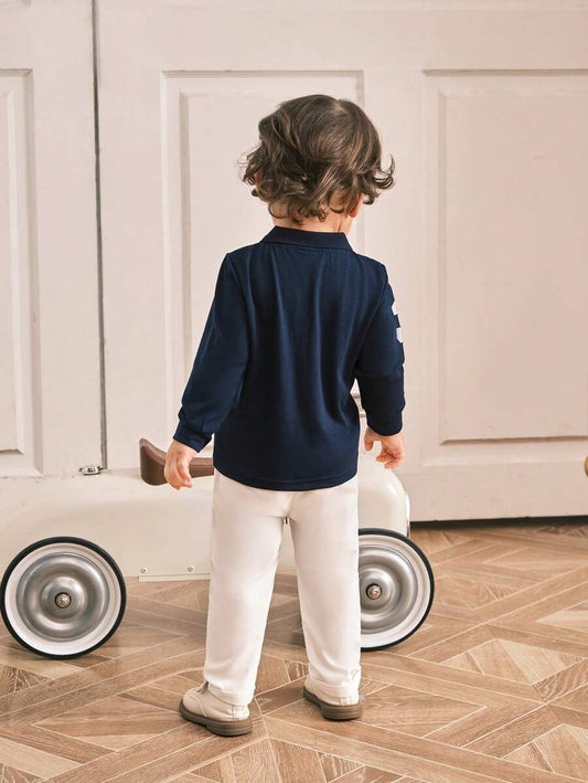 Baby Boys Classic Equestrian Embroidered Polo Shirt, Suit Pants & Shirt Set