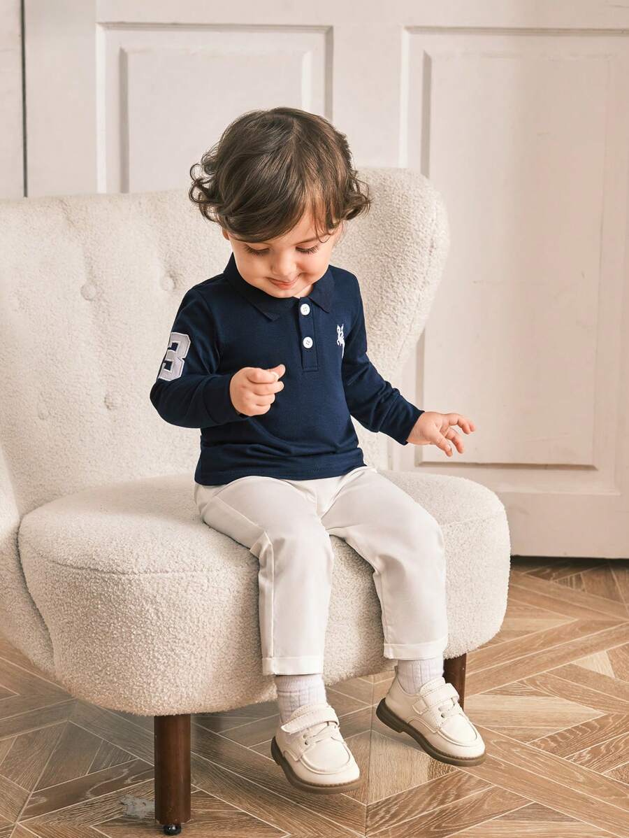 Baby Boys Classic Equestrian Embroidered Polo Shirt, Suit Pants & Shirt Set