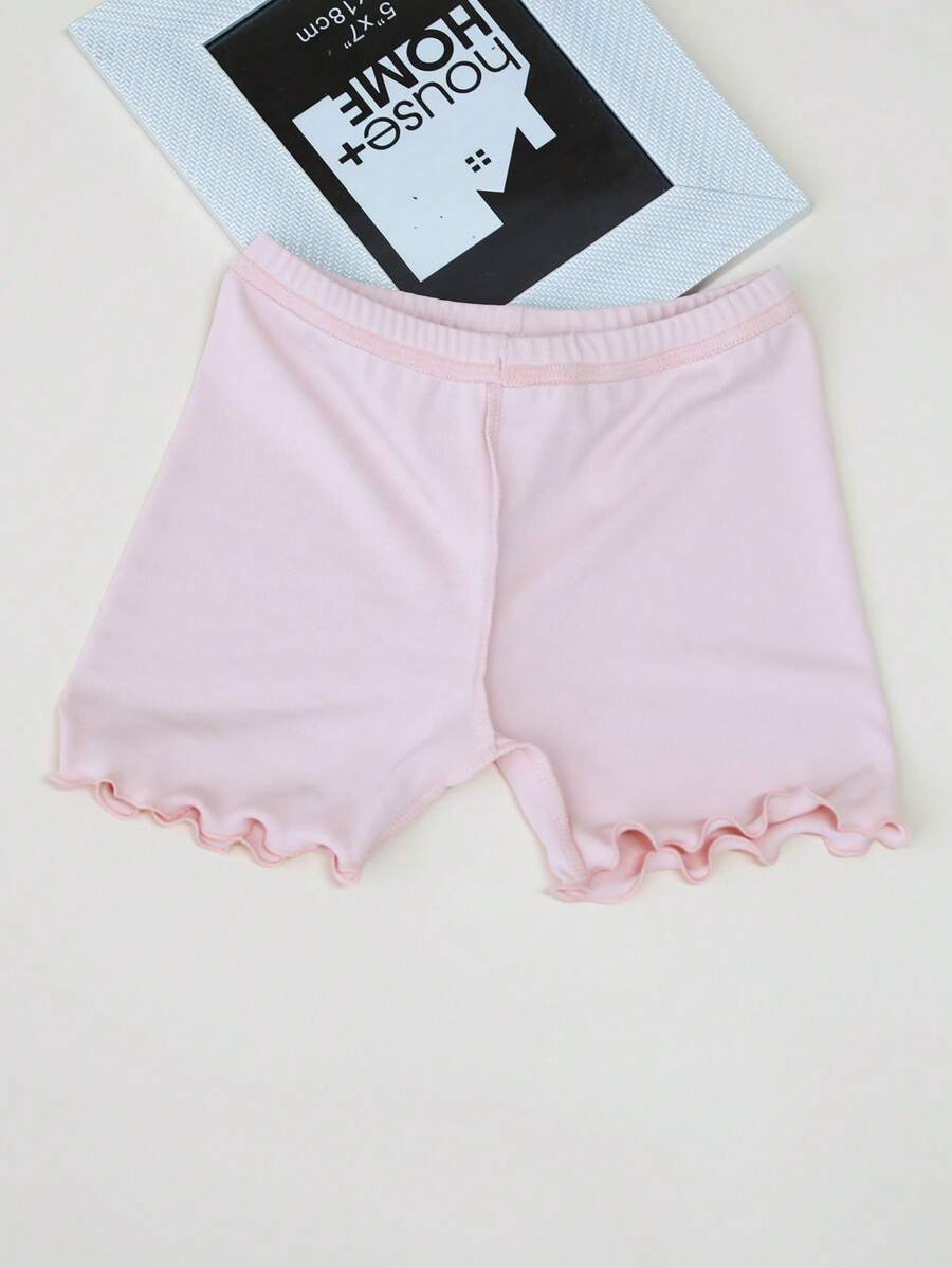 4pcs Kids Bowknot Ruffle Hem Safety Shorts