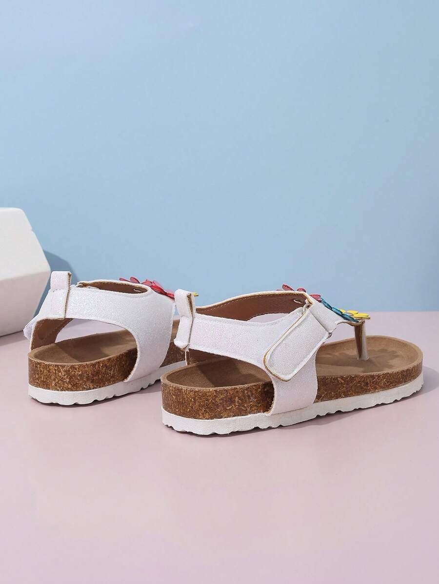 Kids' Fashionable Floral Decor Flip Flops