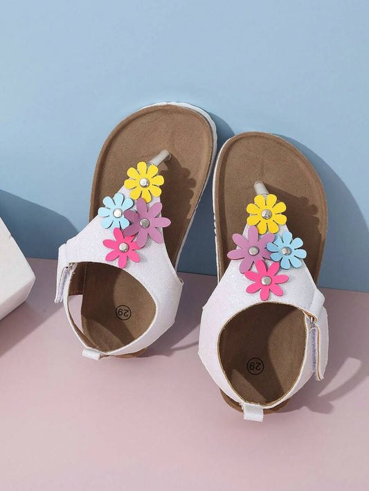 Kids' Fashionable Floral Decor Flip Flops