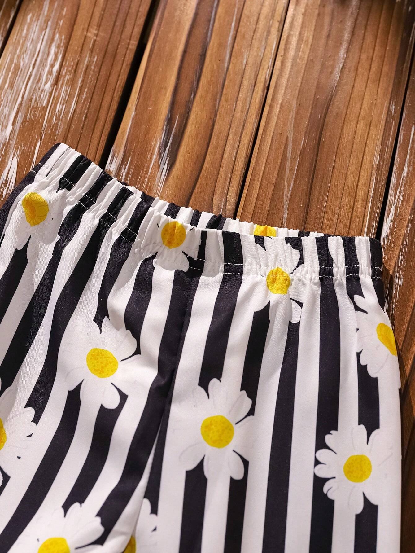 Wildeya Baby Girls' Long Sleeve Sunflower Romper Set