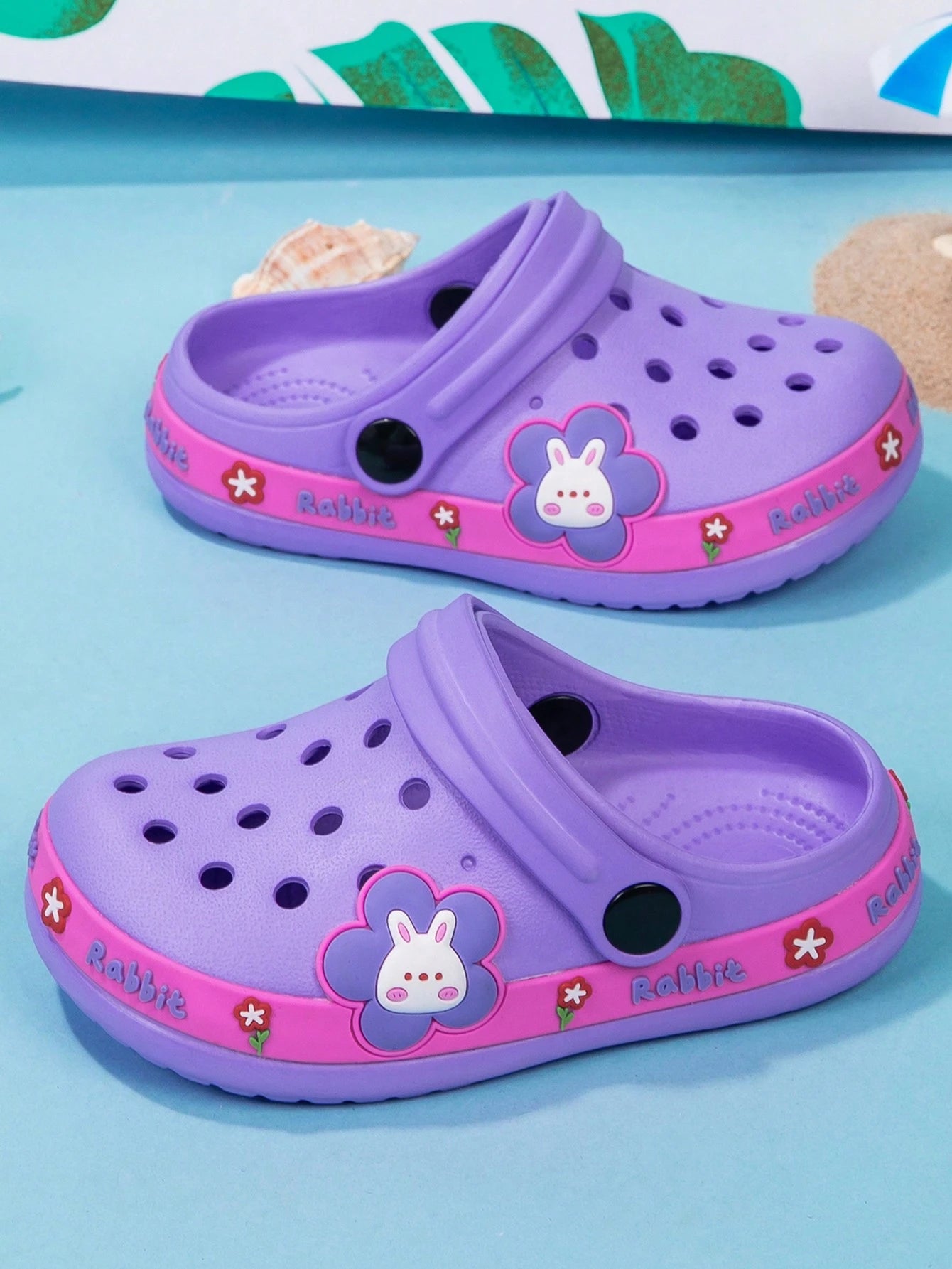 1pair Toddler Kids Soft EVA Breathable Anti-Skid Protective Cartoon Animal Design Sandals
