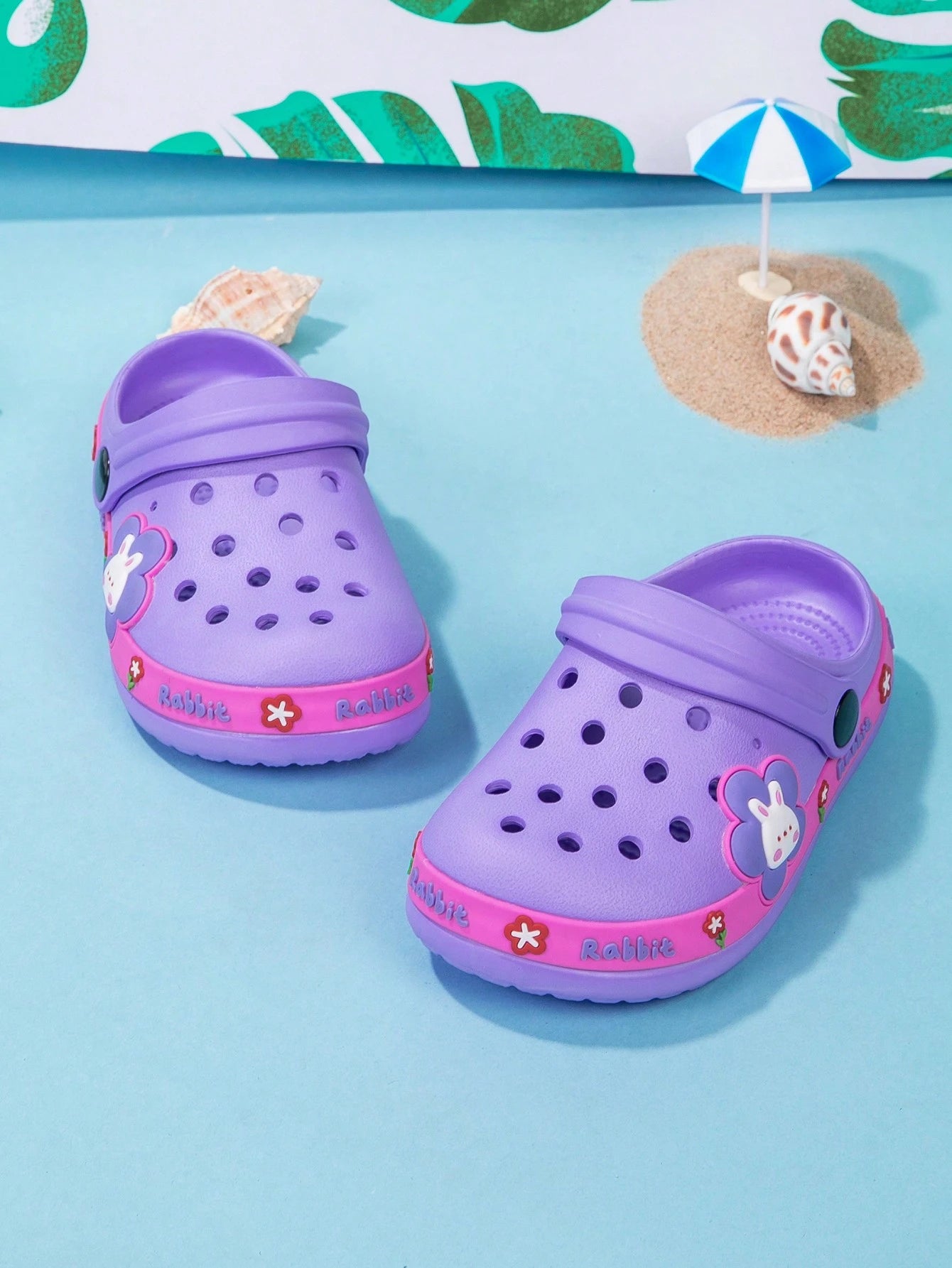 1pair Toddler Kids Soft EVA Breathable Anti-Skid Protective Cartoon Animal Design Sandals