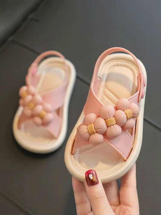 Girls Beaded Sandals Pink 25