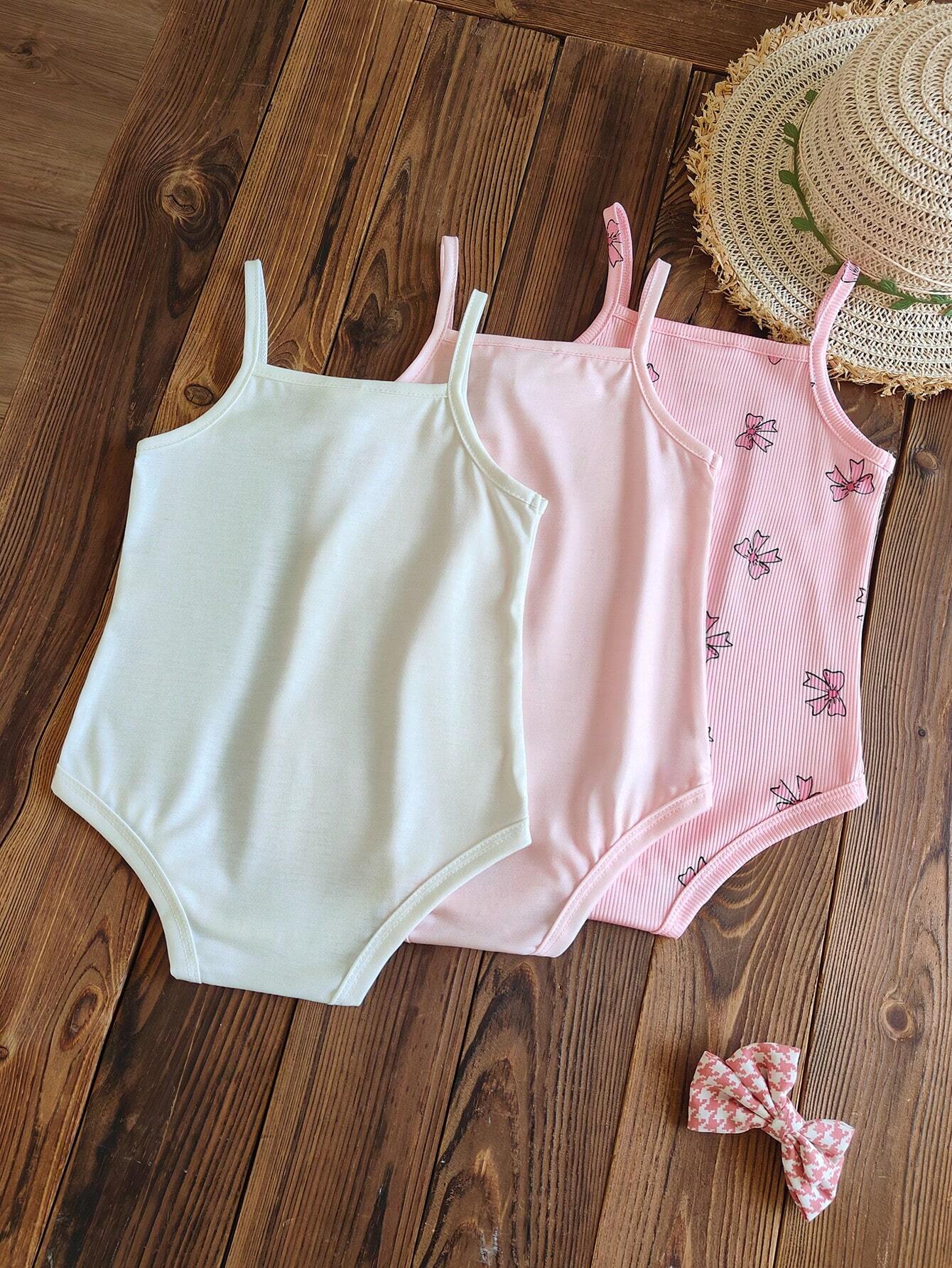 3pcs/Set Baby Girl Infant Soft Knitted Butterfly Pattern Romper Set