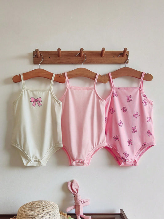 3pcs/Set Baby Girl Infant Soft Knitted Butterfly Pattern Romper Set