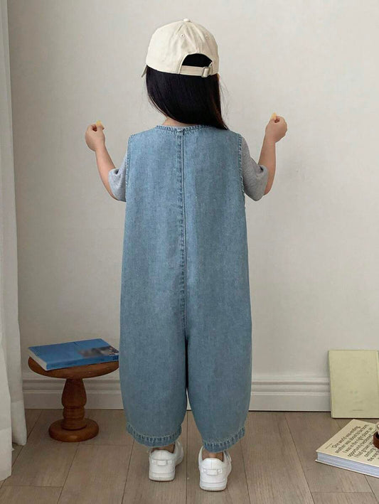 Young Girl Denim Bib Pants And Jumpsuit