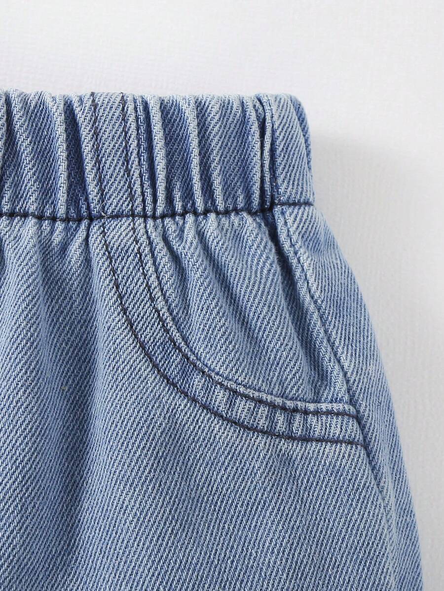 Young Boys Casual, Cute & Minimalist Style Blue Denim Shorts