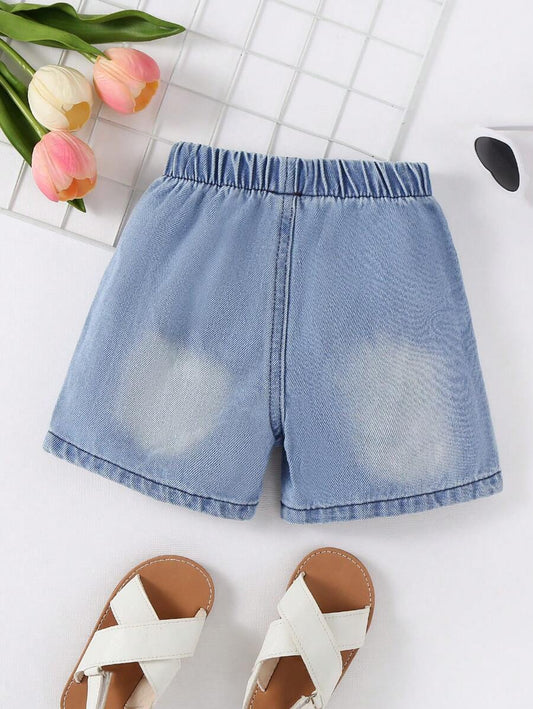 Young Boys Casual, Cute & Minimalist Style Blue Denim Shorts