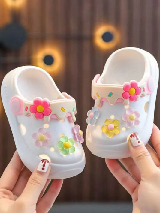 Children's Slippers Fashion Cute Flower Girl Sandals White