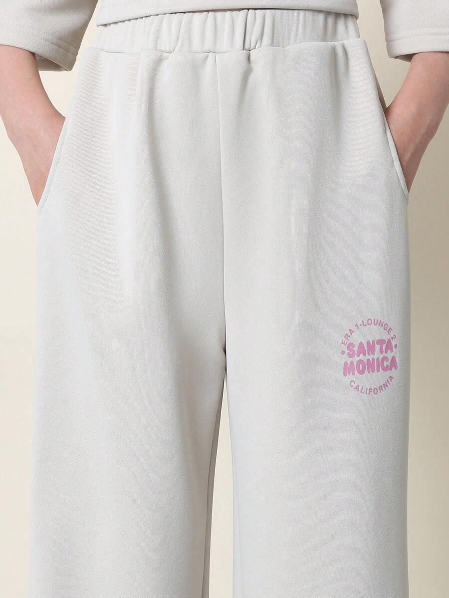 Tween Girls Comfy Oversized Fit Short Sleeve Tee And Straight Fit Pant