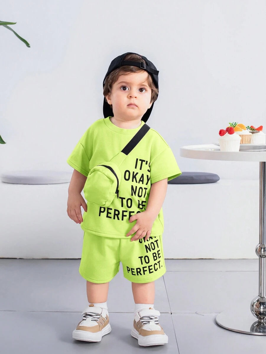 3pcs/Set Casual Street Sporty Versatile Green 3