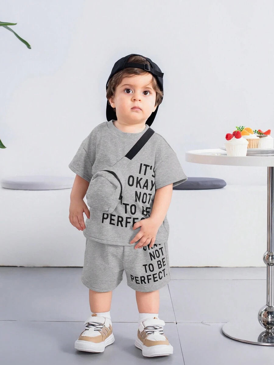 3pcs/Set Casual Street Sporty Versatile Light Grey