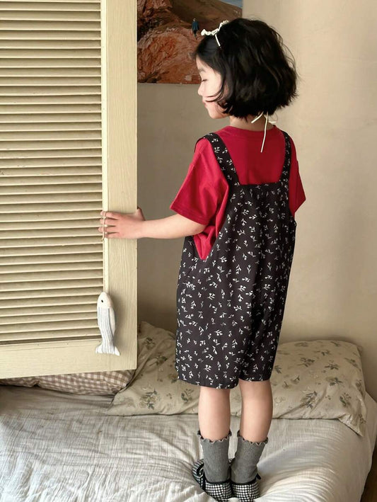 DAZY 2pcs Young Girl Minimalist Casual Romper Set