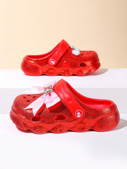 Fashionable Flower Decor Soft Sole Toddler/Kids Hole Shoes