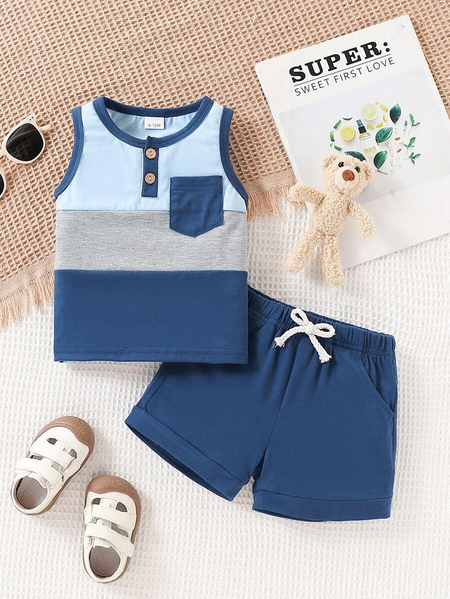 Toddler Boys Casual Summer Outfit Blue