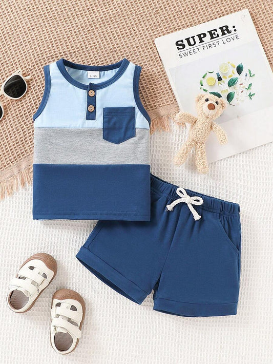 Toddler Boys Casual Summer Outfit Blue