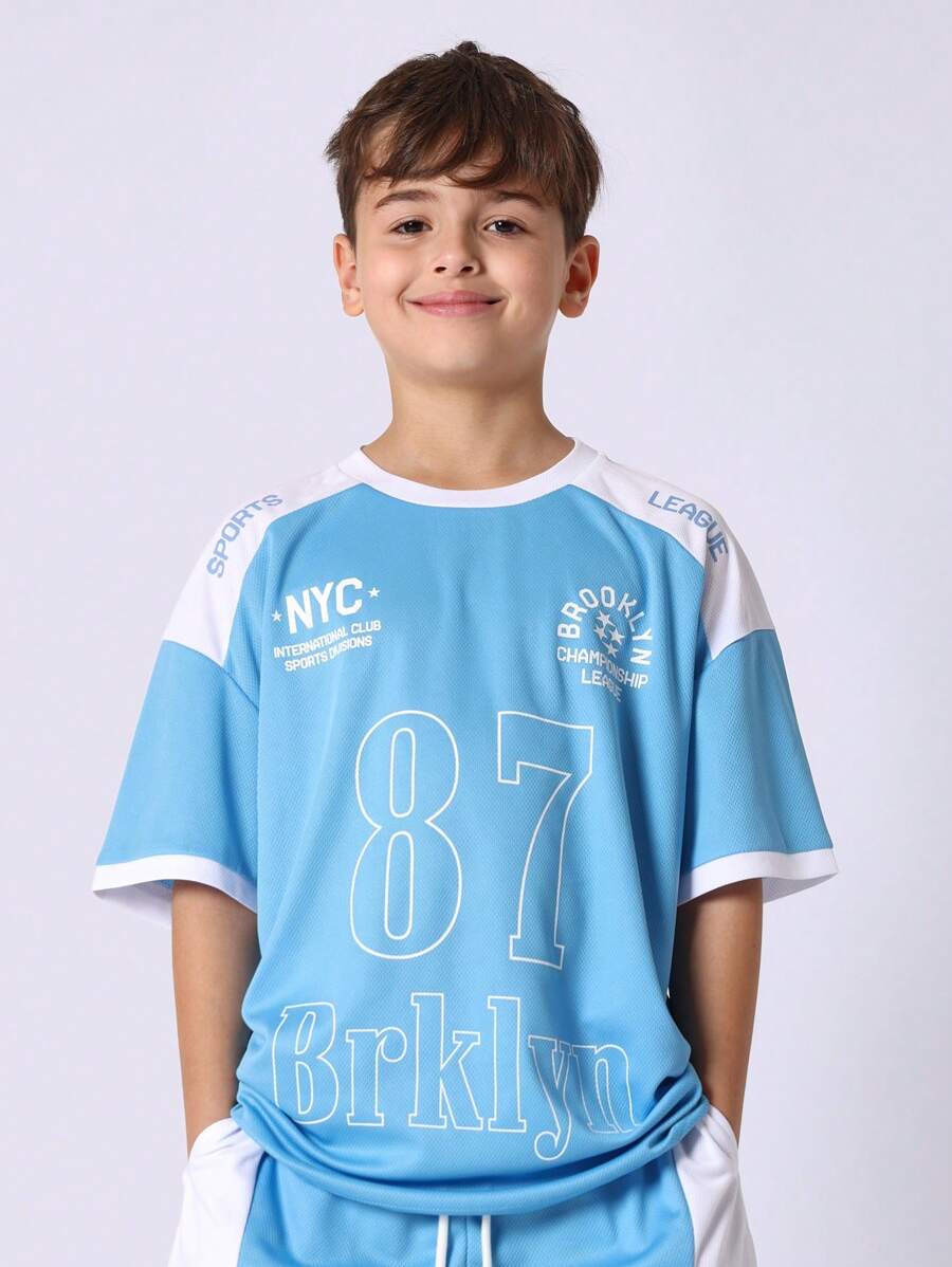Tween Boys Comfy Regular Fit Baller Short Sleeve Tee And Shorts