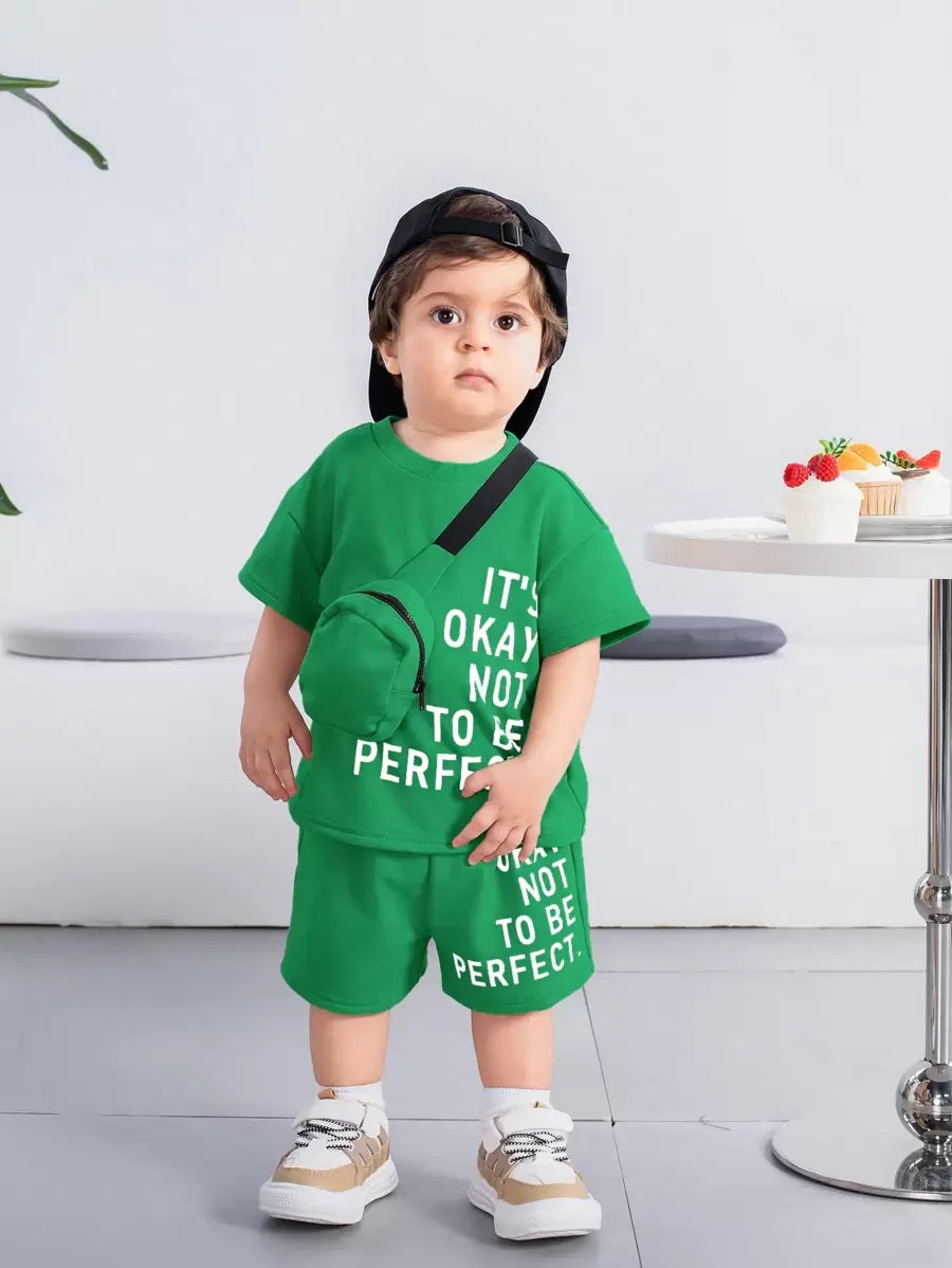 3pcs/Set Casual Street Sporty Versatile Green