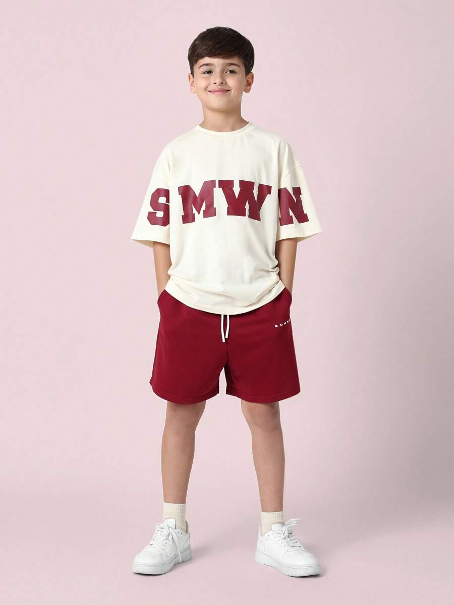 Youth Casual Summer Sportswear Set Red