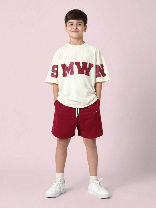 Youth Casual Summer Sportswear Set Red