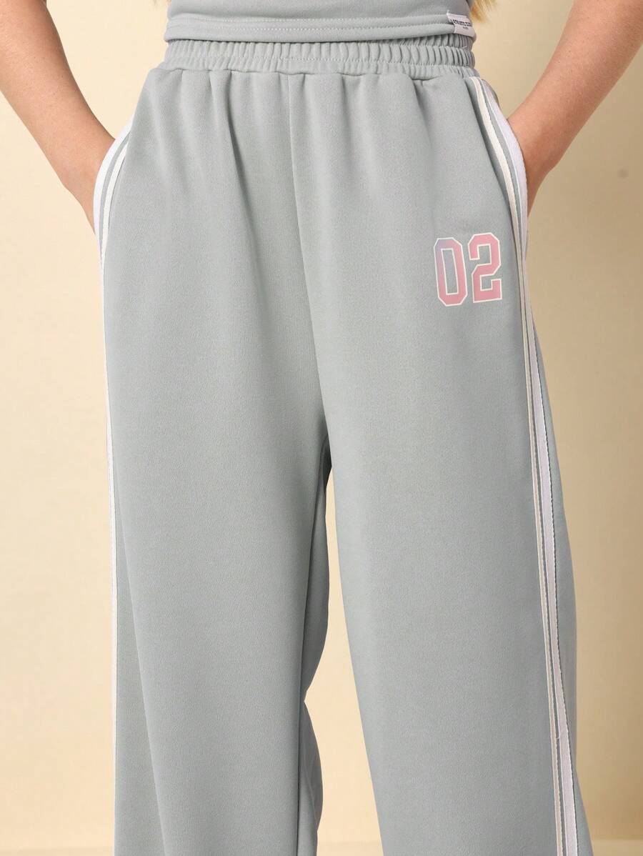 Tween Girls Comfy Boxy Fit Crop Sleeveless Tee And Straight Fit Pants