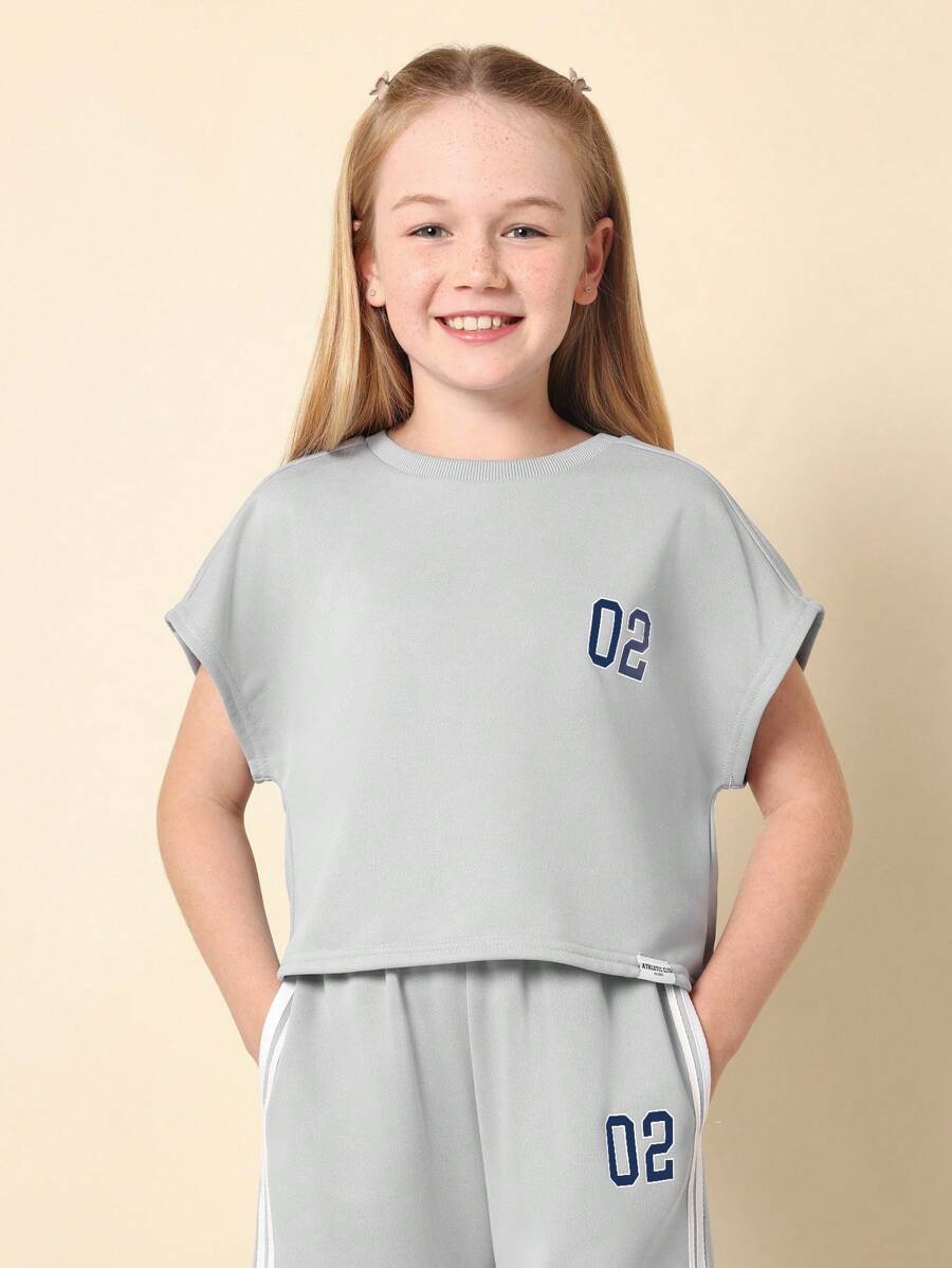 Tween Girls Comfy Boxy Fit Crop Sleeveless Tee And Straight Fit Pants