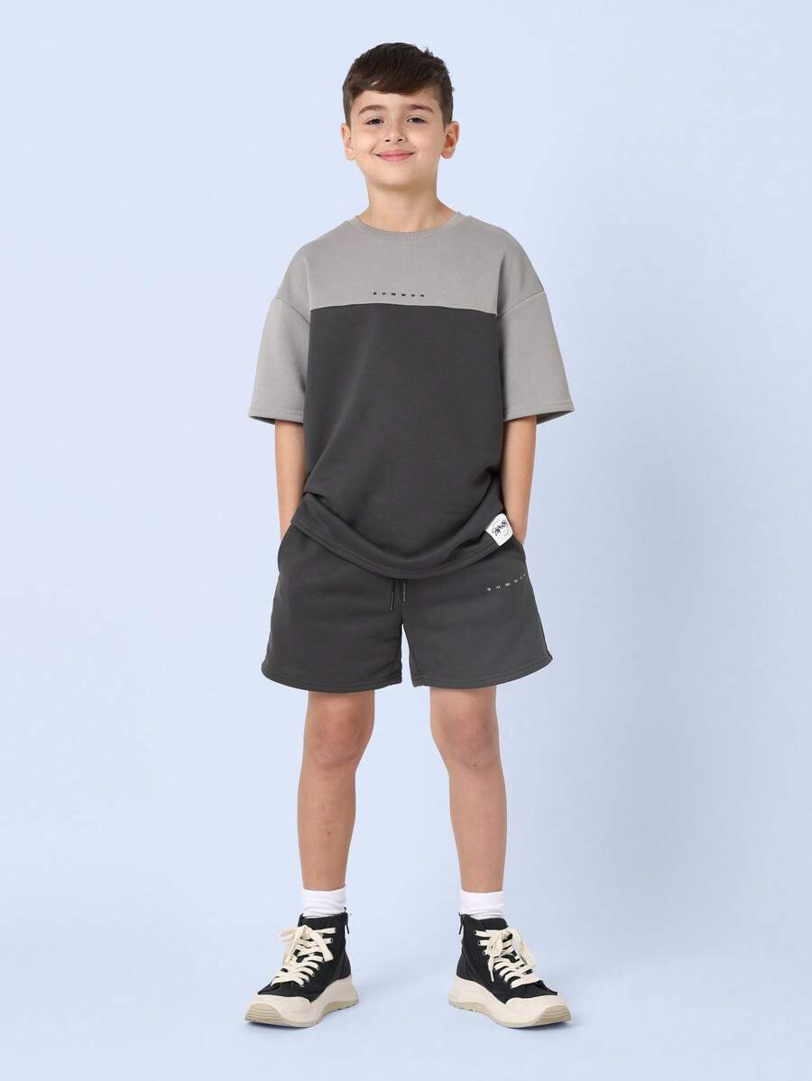 Youth Teens Boys Comfort Sport Loungewear Casual Two-Piece Grey