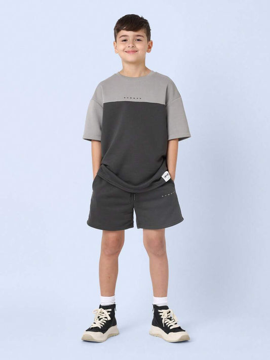 Youth Teens Boys Comfort Sport Loungewear Casual Two-Piece Grey