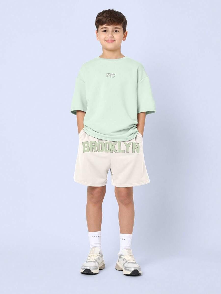 Youth Athletic Casual Nyc Brooklyn Two-Piece Set Green
