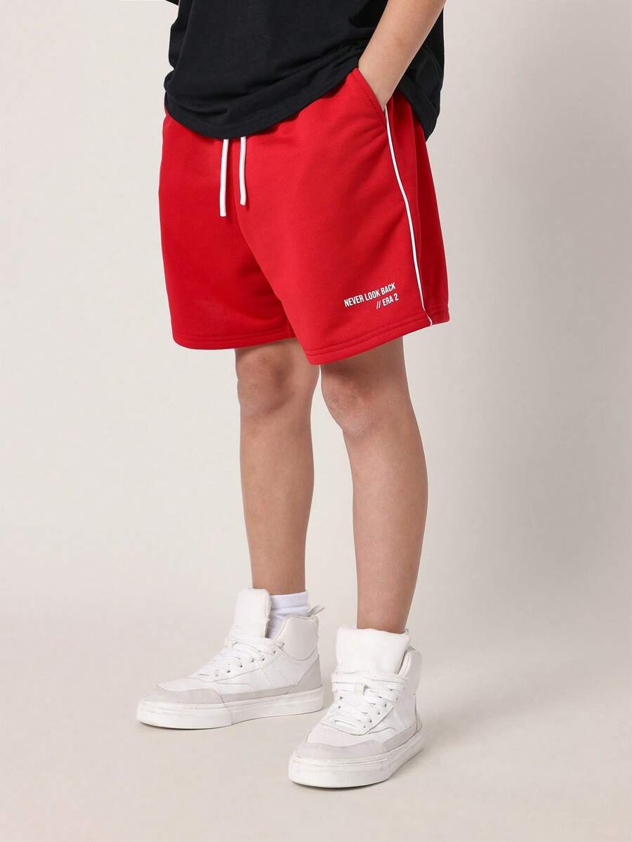 Tween Boys Comfy Overisized Fit Short Sleeve Tee And Contrast Colour Regular Short