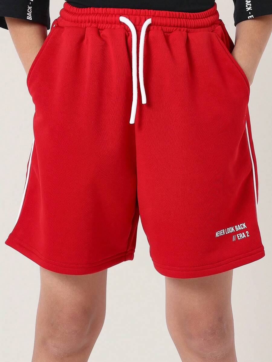 Tween Boys Comfy Overisized Fit Short Sleeve Tee And Contrast Colour Regular Short
